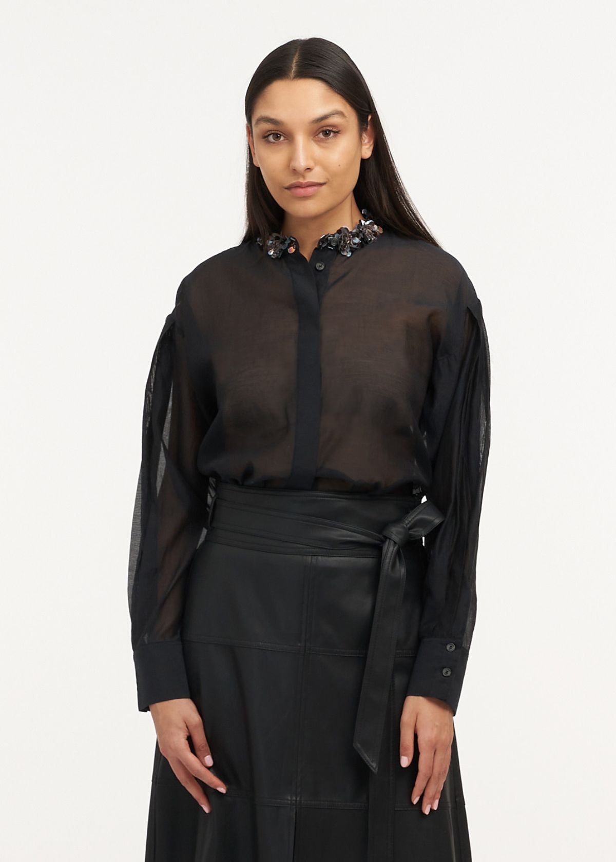 TANYA TAYLOR Milton Top - Black