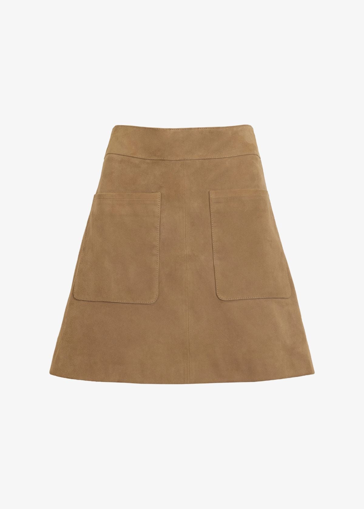 TANYA TAYLOR Fran Leather Mini Skirt - Camel