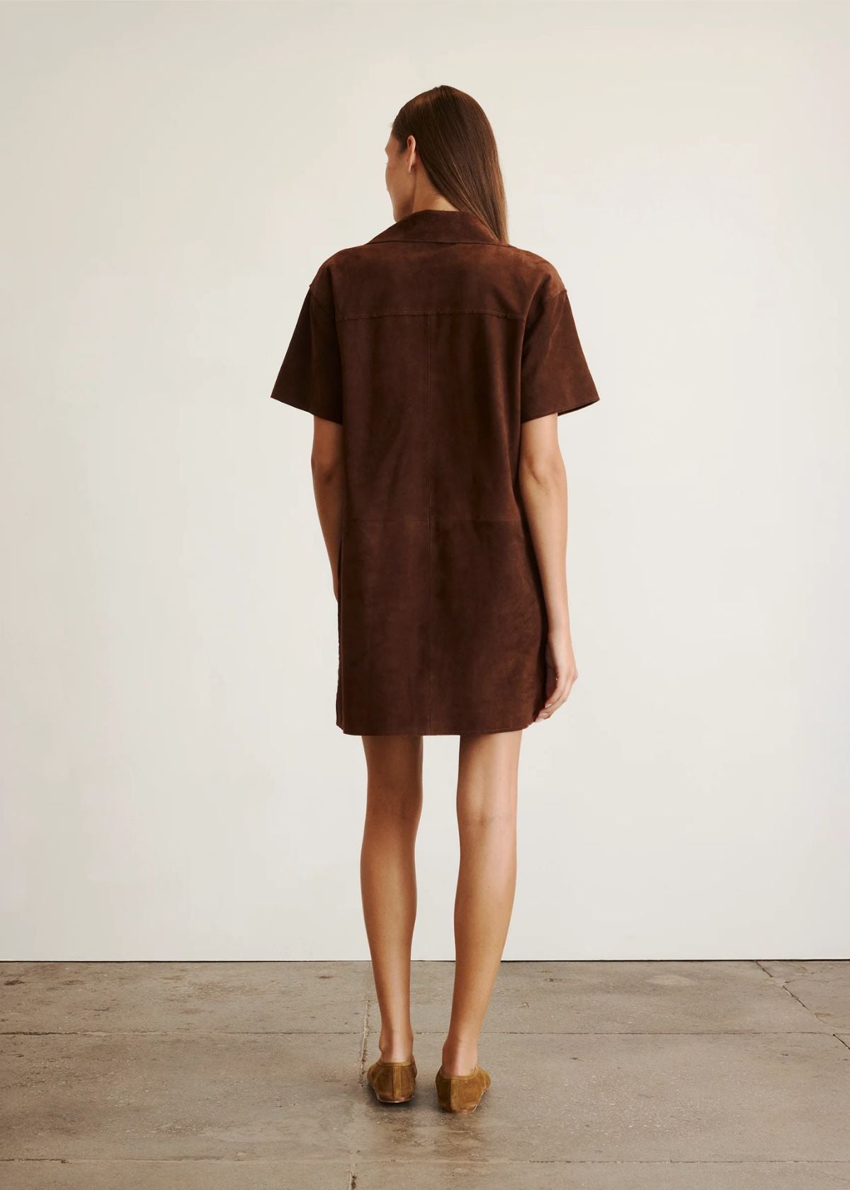 TANYA TAYLOR Tabby Suede Mini Dress - Chocolate
