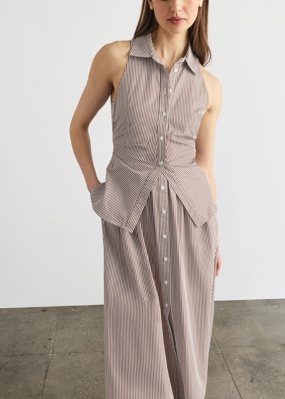 TANYA TAYLOR Hannah Dress - Acorn/Optic White