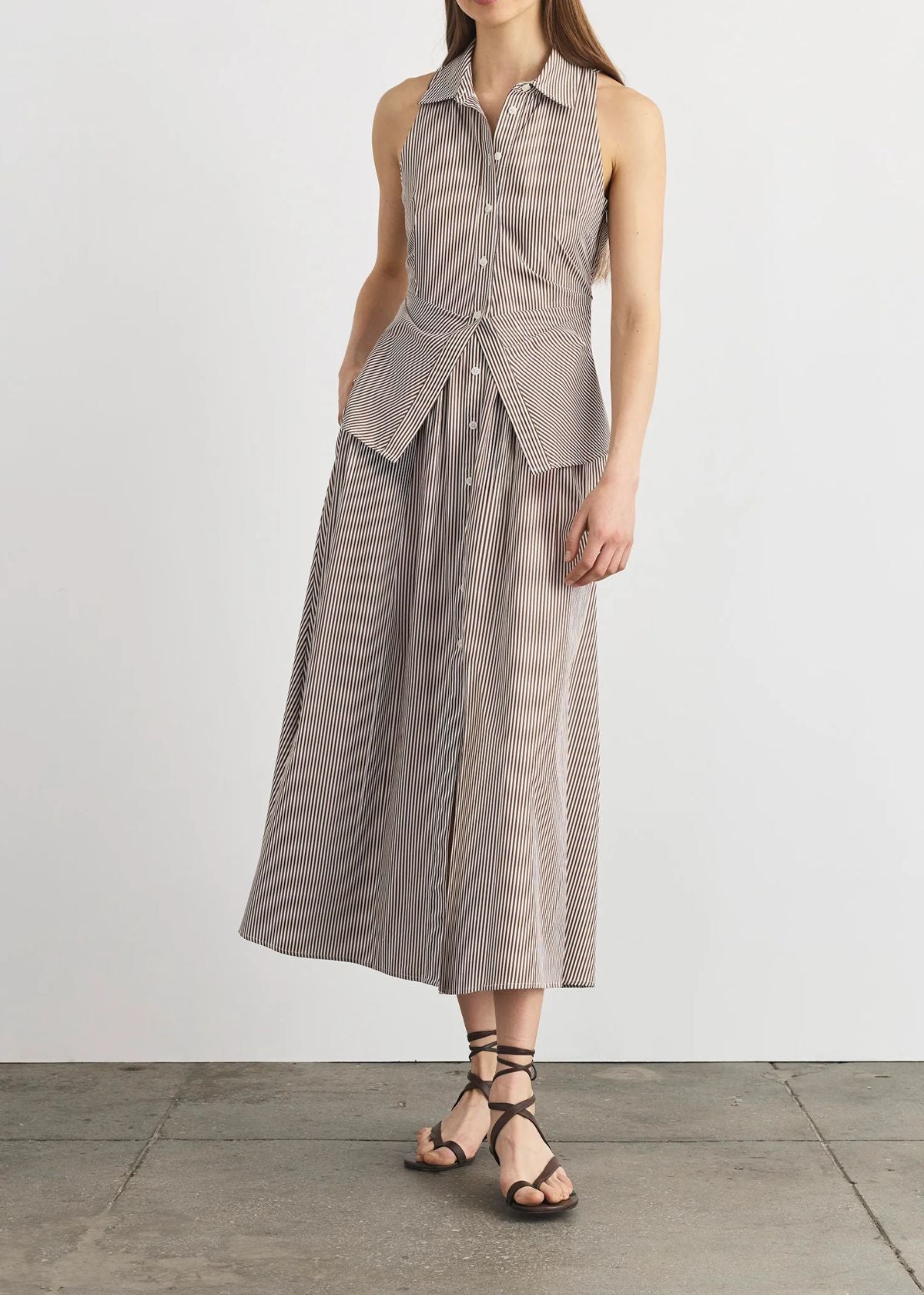 TANYA TAYLOR Hannah Dress - Acorn/Optic White