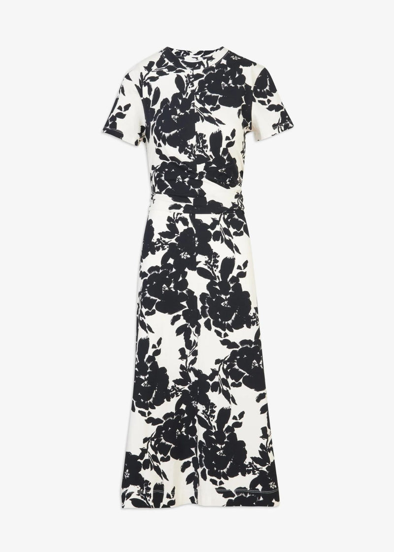 TANYA TAYLOR Mac Shadow Bloom Print Dress - Cream and Black