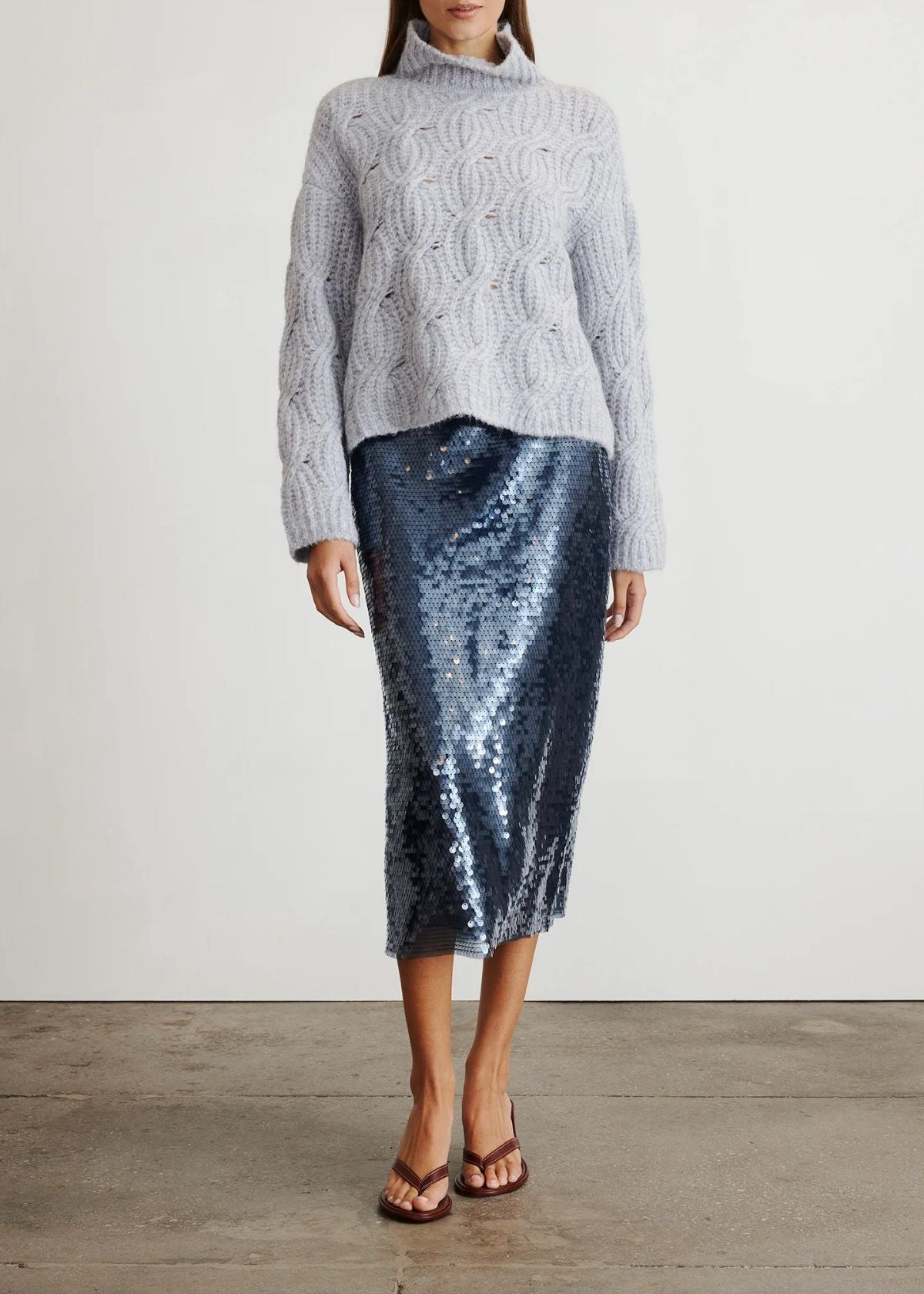 TANYA TAYLOR Kiah Midi Skirt - Midnight
