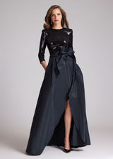 TERI JON Sequin Short Dress With Long Attachable Skirt
