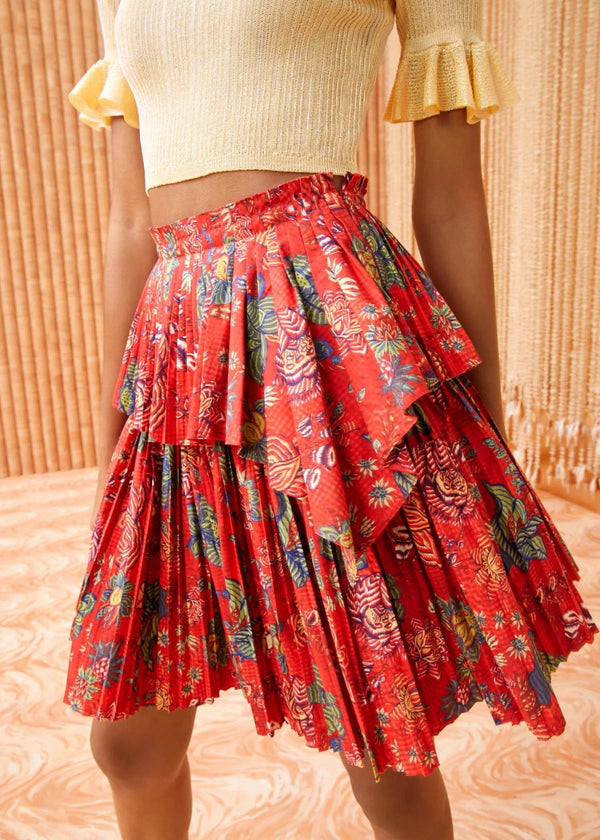 ULLA JOHNSON Juno Mini Skirt - Hibiscus
