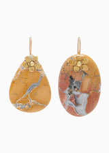 ULLA JOHNSON Hammered Chain Organic Stone Earring - Magliano Jasper