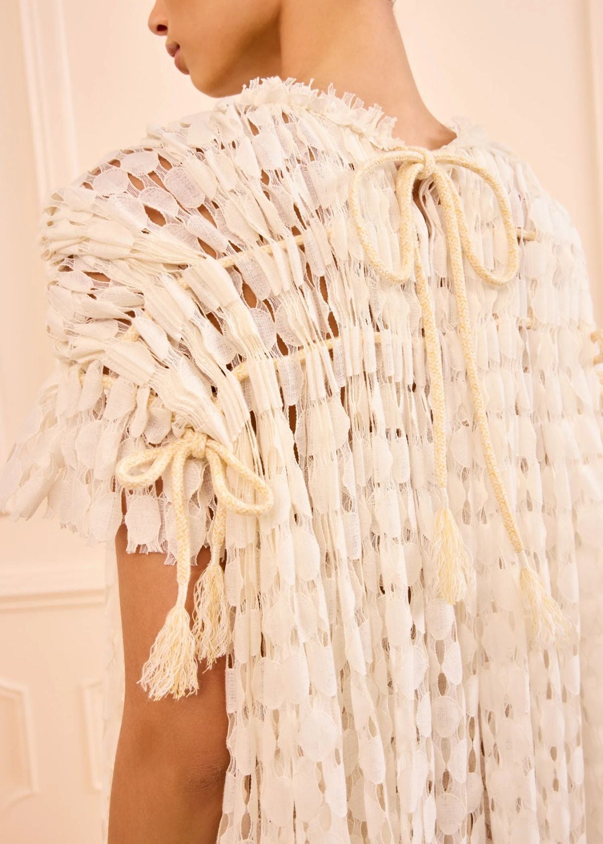 ULLA JOHNSON Layla Lace Mini Dress - Chalk