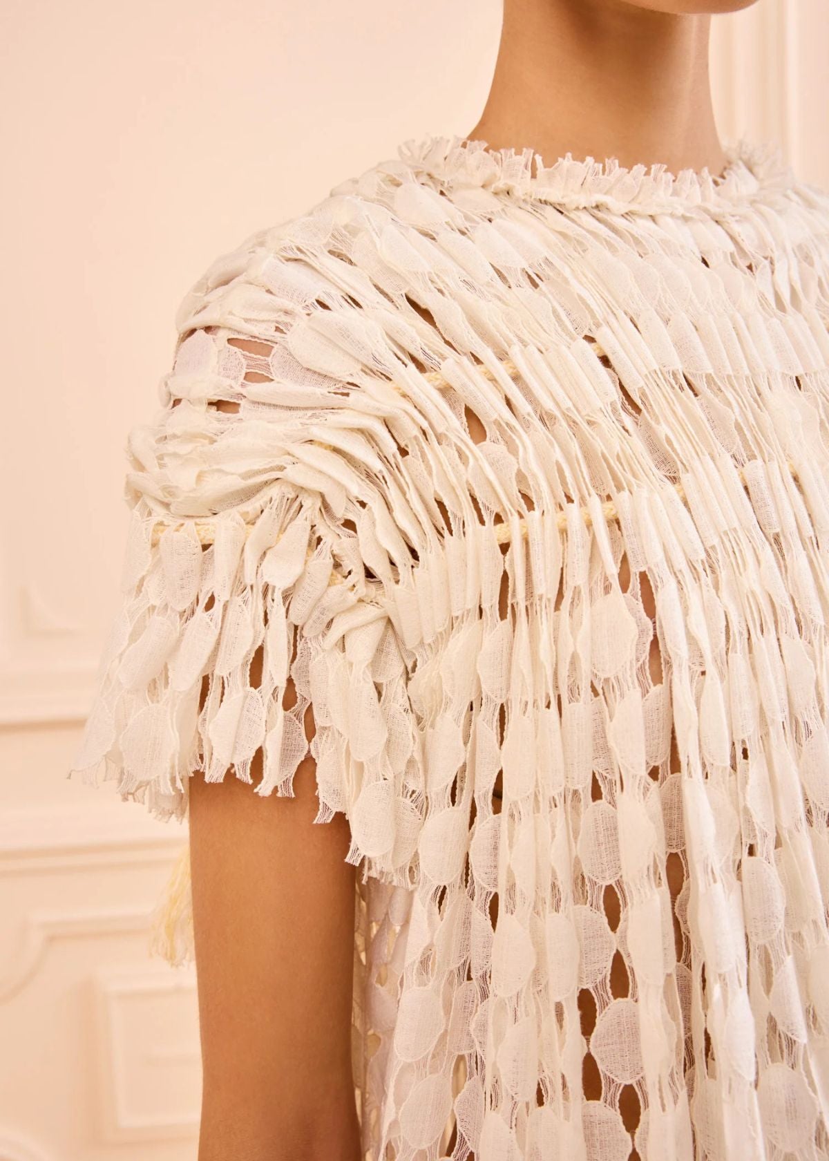 ULLA JOHNSON Layla Lace Mini Dress - Chalk