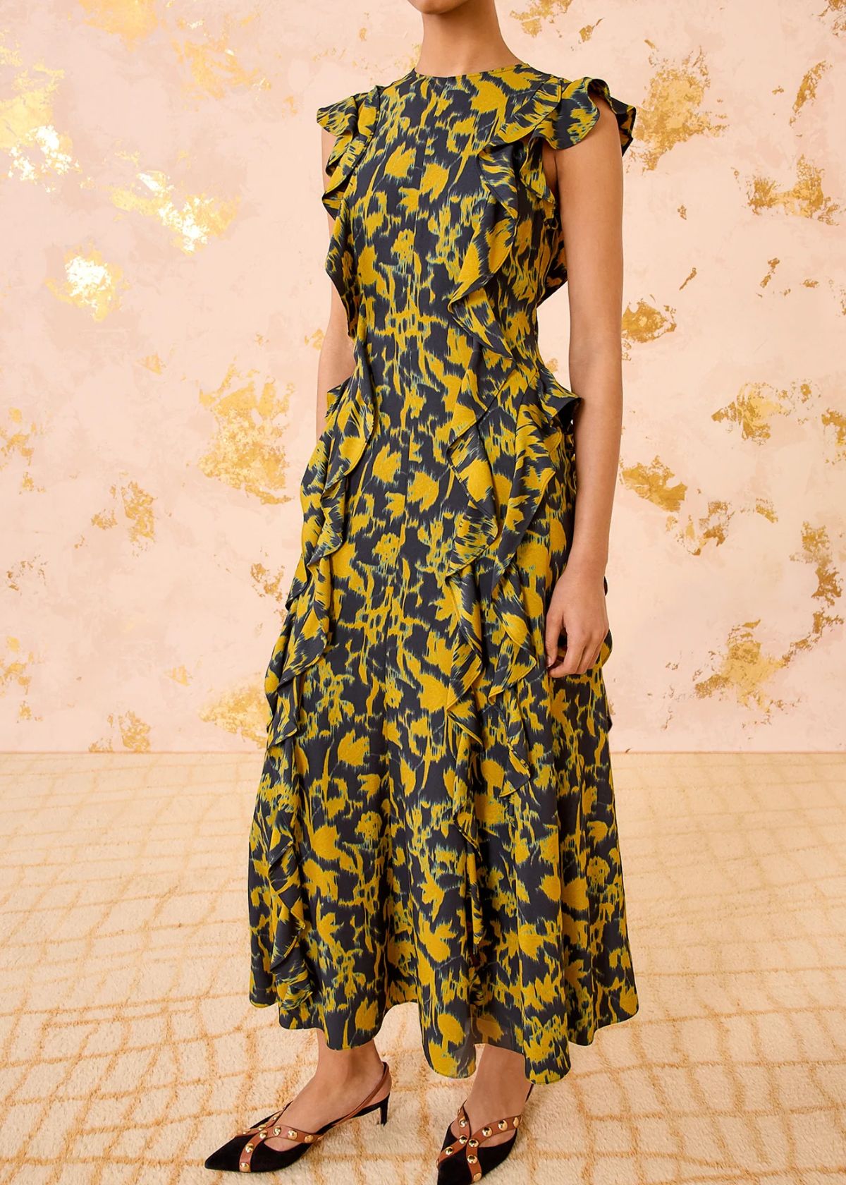 ULLA JOHNSON Flo Sleeveless Midi Dress - Verdite