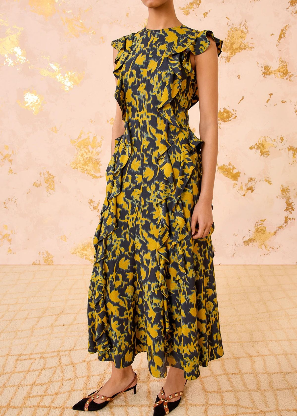 ULLA JOHNSON Flo Sleeveless Midi Dress - Verdite