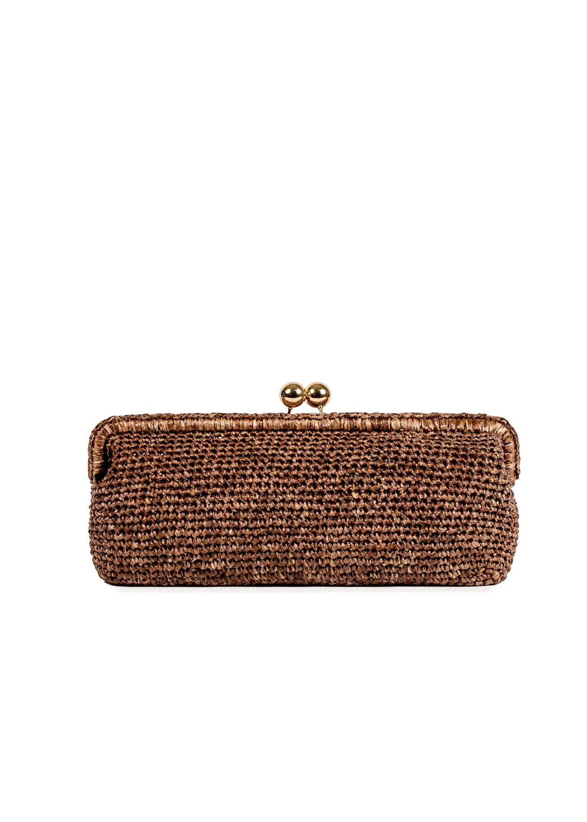 VIAMAILBAG Cora Crochet Clutch Handbag - Brown