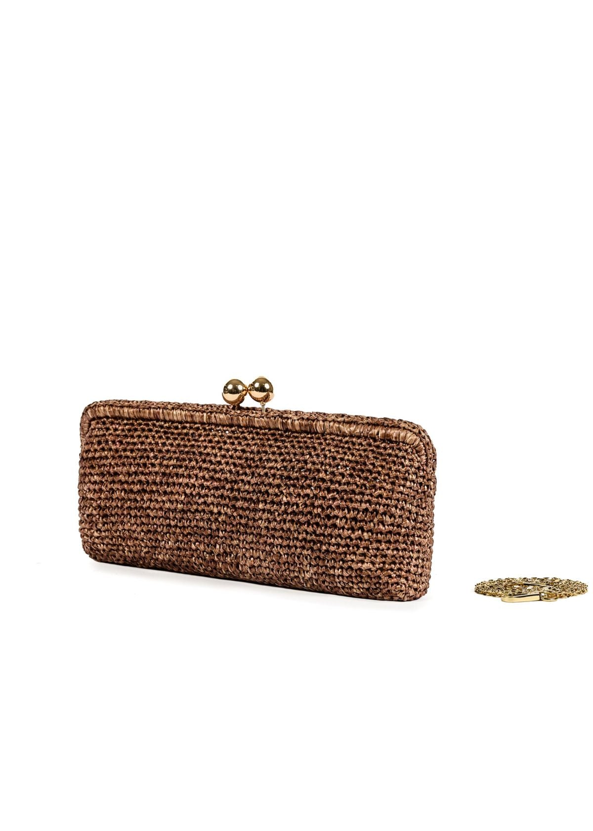 VIAMAILBAG Cora Crochet Clutch Handbag - Brown