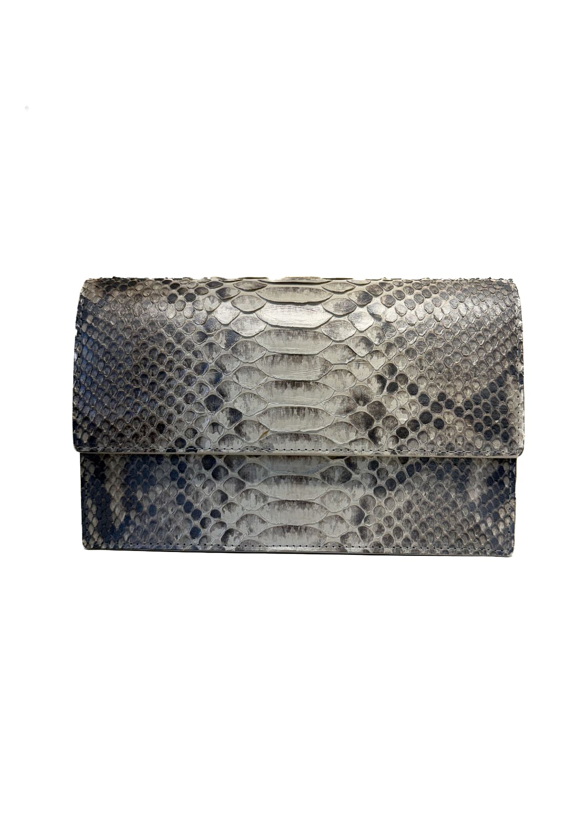 W.KLEINBERG Diana Python Clutch Handbag - Grey