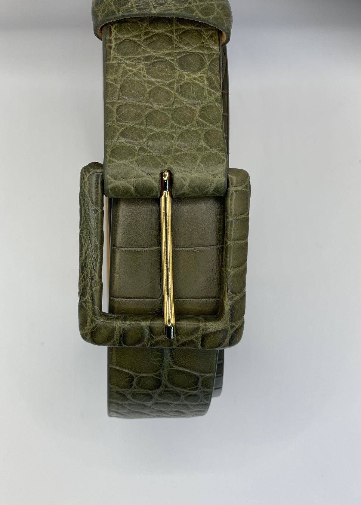 W.KLEINBERG Matte Alligator Belt - Loden Green