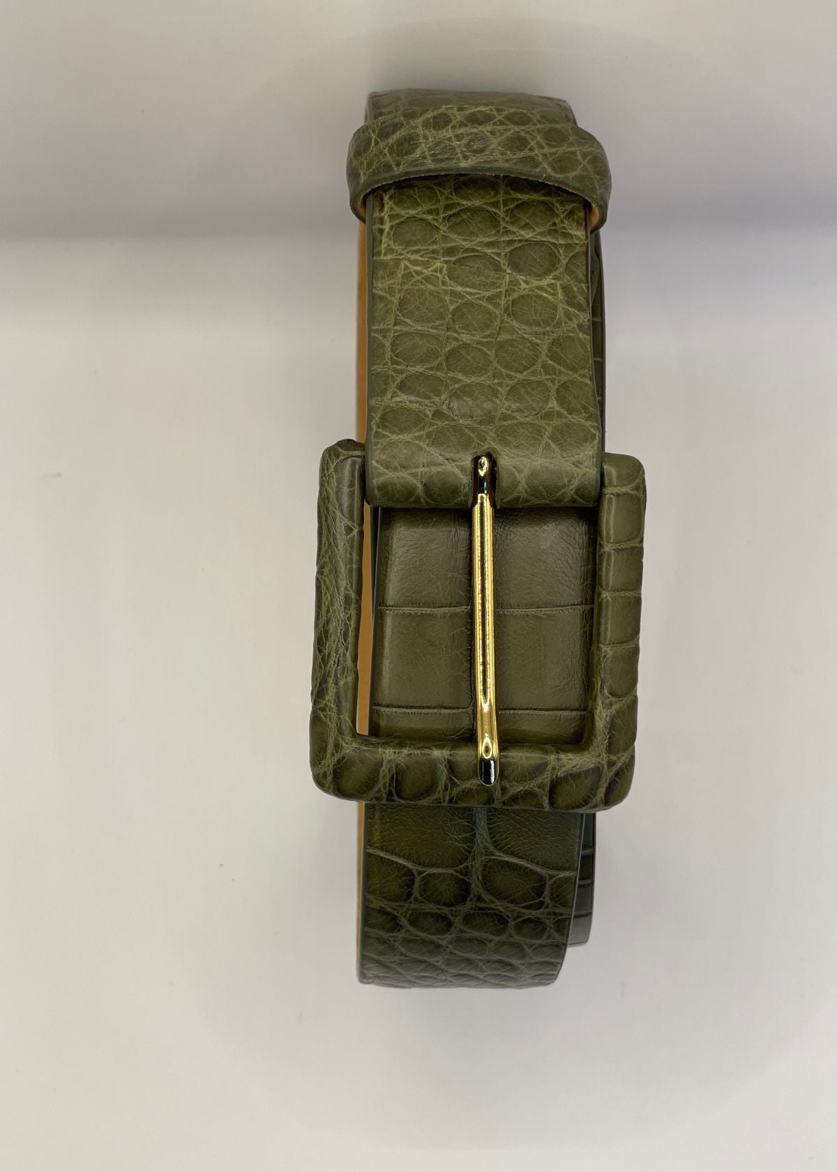 W.KLEINBERG Matte Alligator Belt - Loden Green