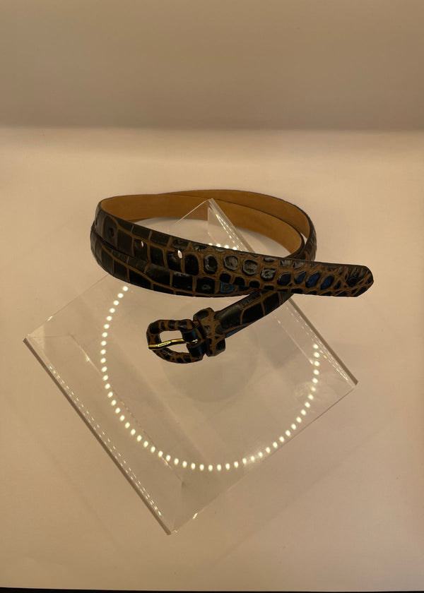 W.Kleinberg Karung Snake Belt with Covered Buckle Gold / L - 36