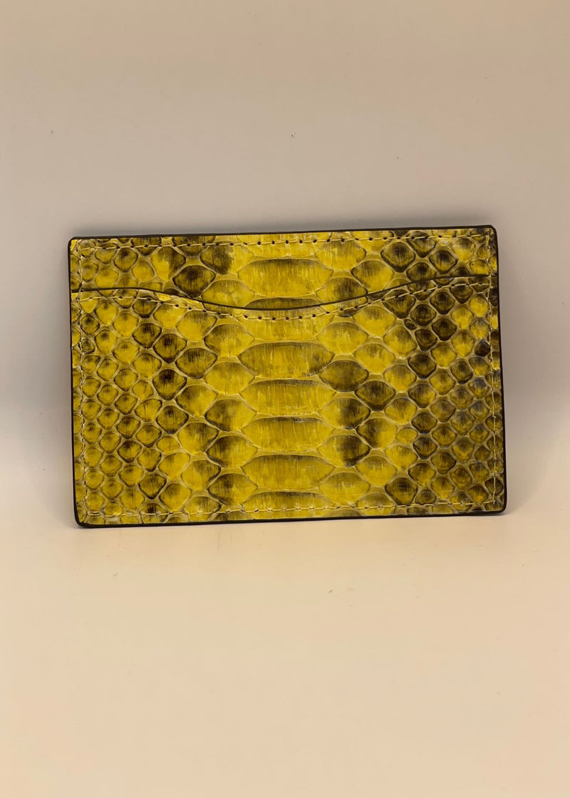 W.KLEINBERG Flat Python Card Case - Yellow Multi