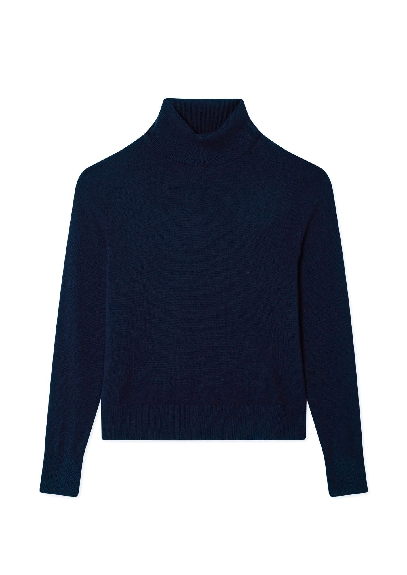 WHITE + WARREN Cashmere Easy Trim Turtleneck - Deep Navy
