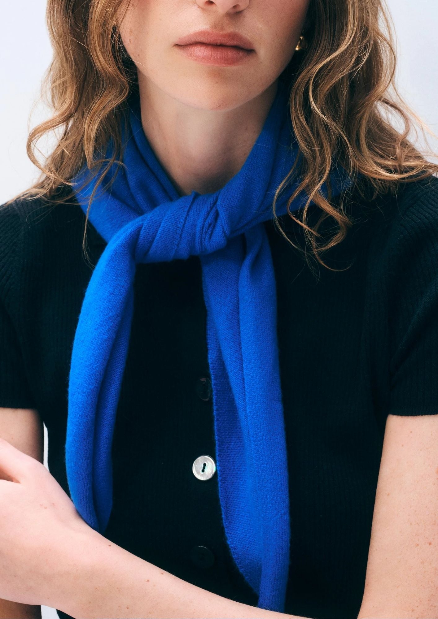 WHITE + WARREN Cashmere Neckerchief - Bright Azure