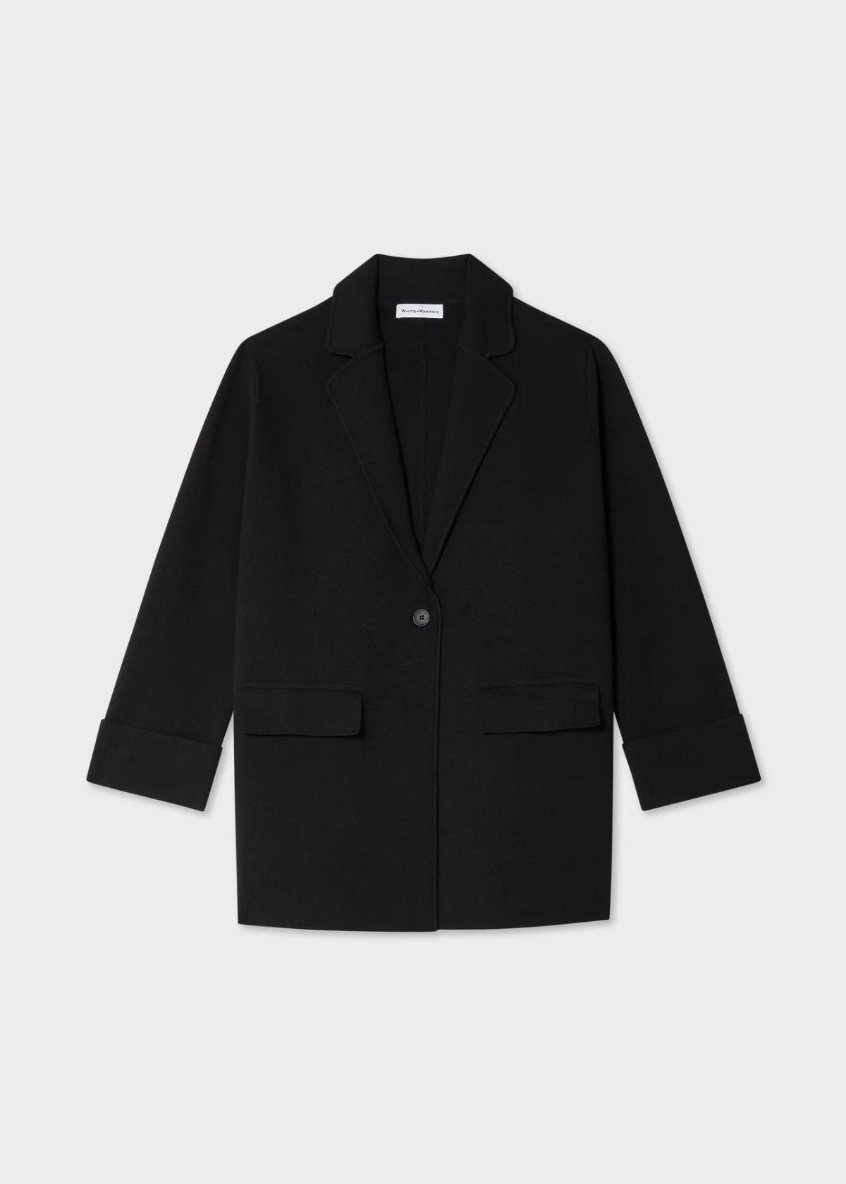 WHITE + WARREN Superfine Organic Cotton Blazer - Black