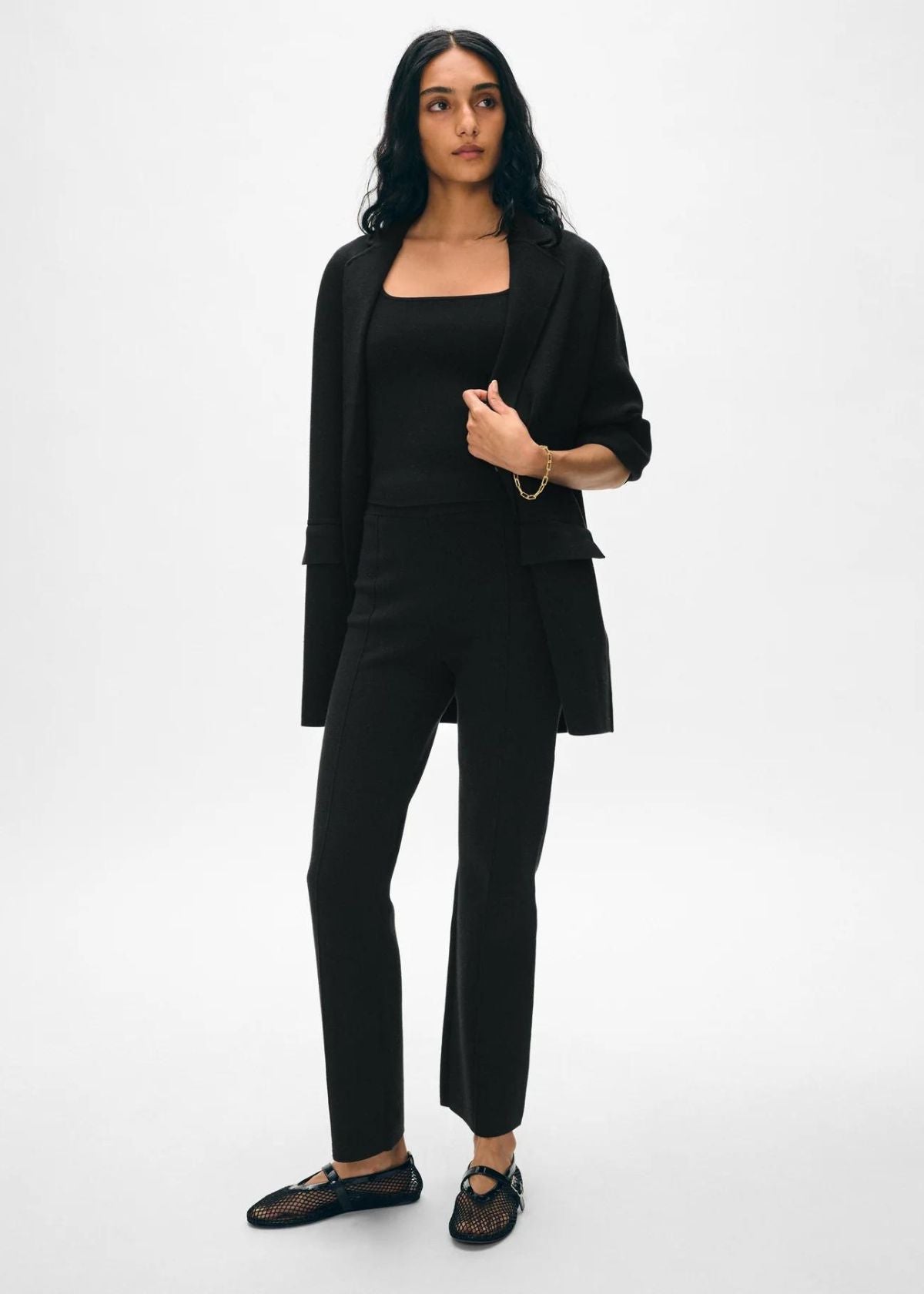 WHITE + WARREN Superfine Organic Cotton Blazer - Black