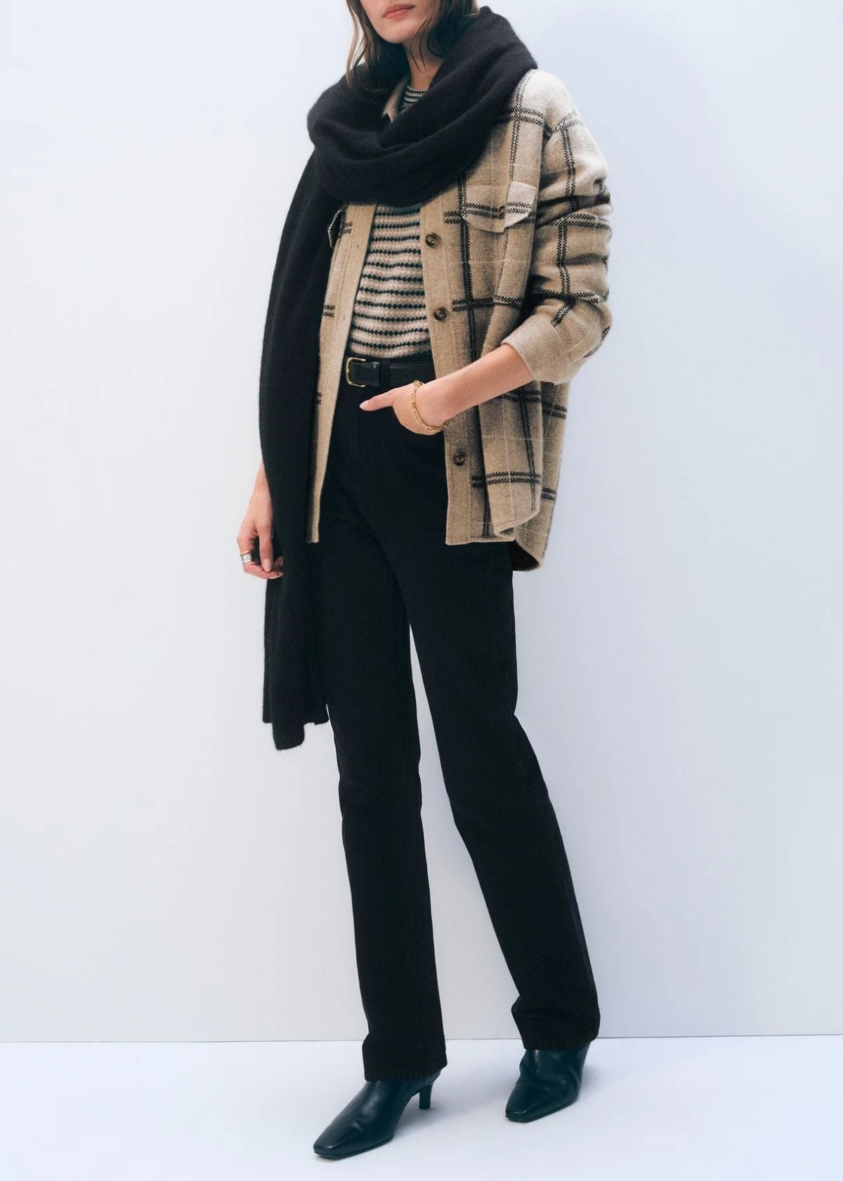 WHITE + WARREN Cashmere Travel Wrap - Black