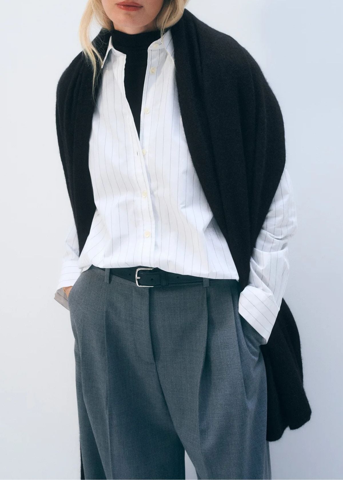 WHITE + WARREN Cashmere Travel Wrap - Black