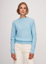 WHITE + WARREN Cashmere Textured Sweater - Arctic Frost