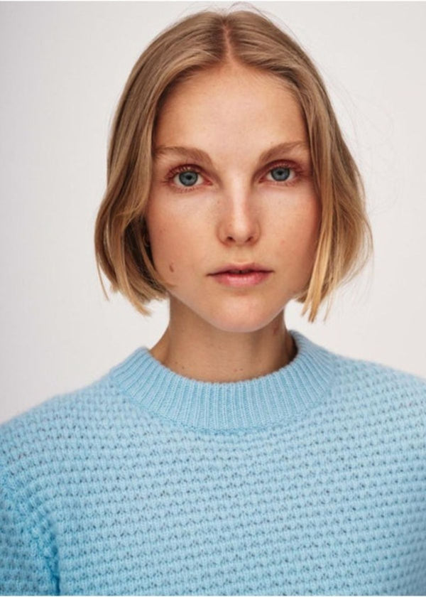 WHITE + WARREN Cashmere Textured Sweater - Arctic Frost