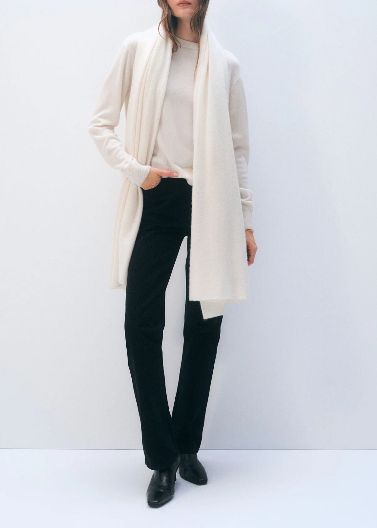 WHITE + WARREN Cashmere Travel Wrap - Soft White