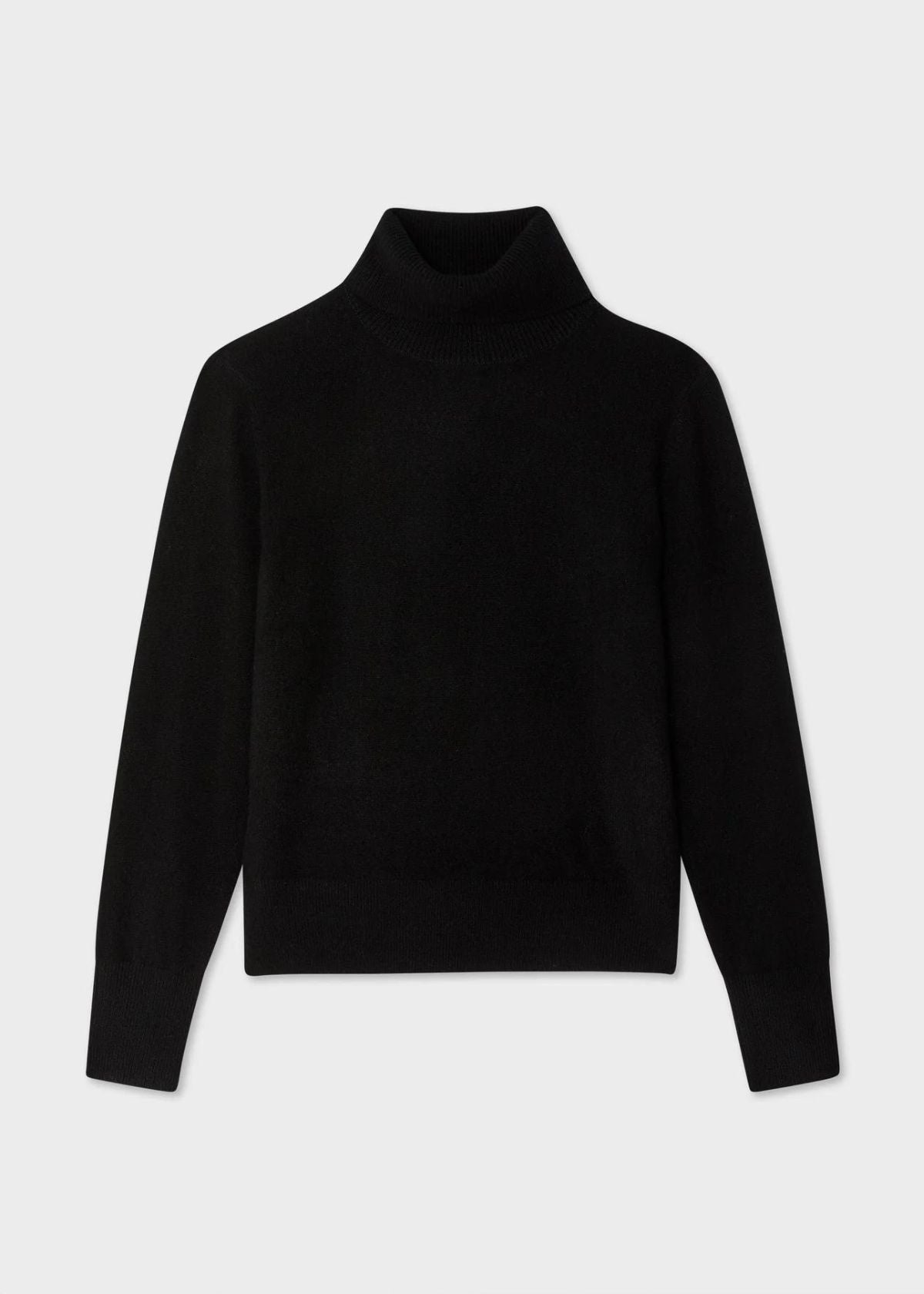 WHITE + WARREN Cashmere Essential Turtleneck Sweater - Black