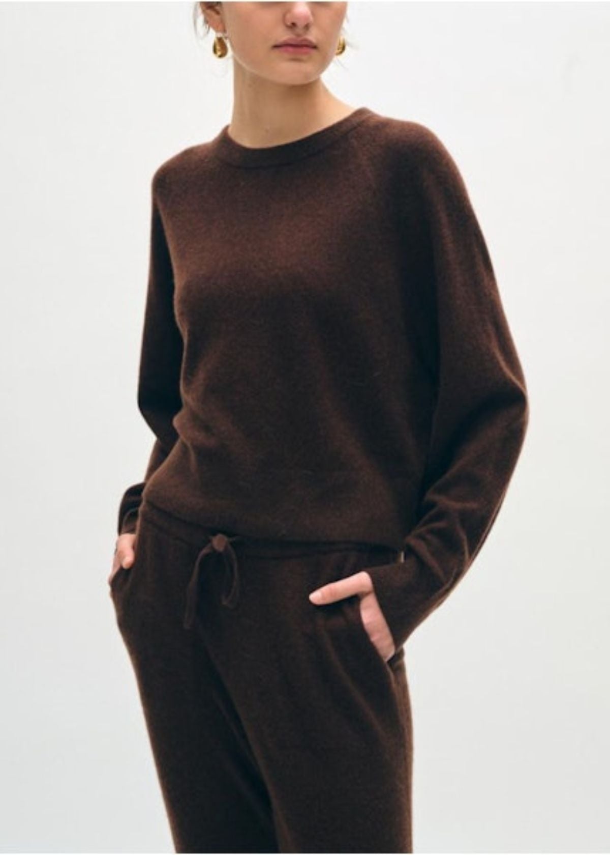 WHITE + WARREN Cashmere Sweatshirt - Espresso