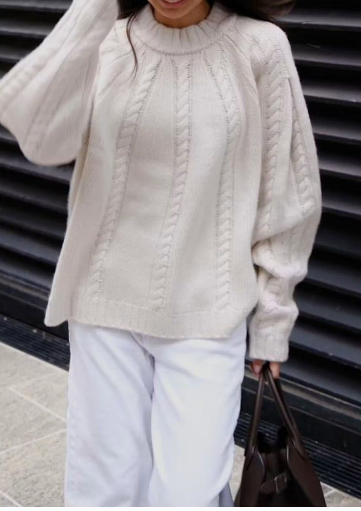 WHITE + WARREN Cashmere Blend Raglan Sweater - Ivory