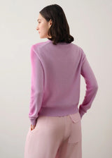 WHITE + WARREN Cashmere Spray Paint Sweater - Purple Spray