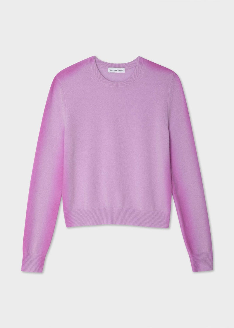 WHITE + WARREN Cashmere Spray Paint Sweater - Purple Spray