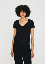 AG Aspen U-Neck Tee in True Black