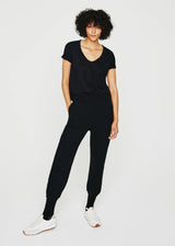 AG Aspen U-Neck Tee in True Black