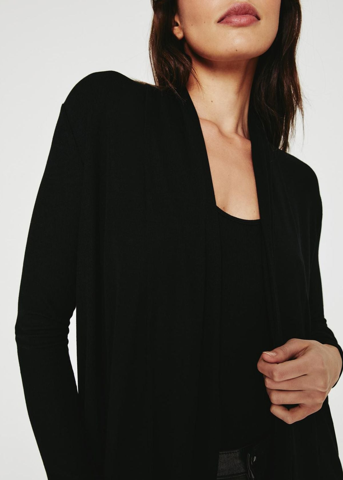 AG Sophie Extended Shawl Cardigan - True Black