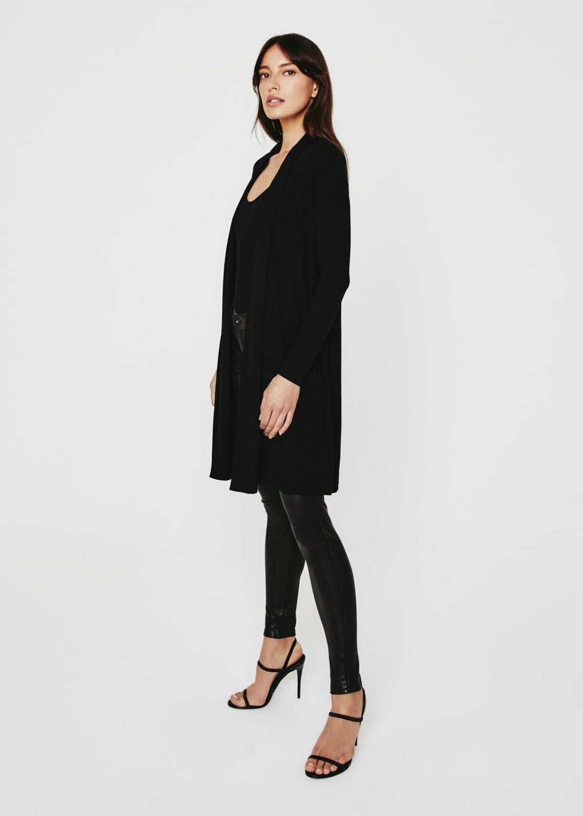 AG Sophie Extended Shawl Cardigan - True Black