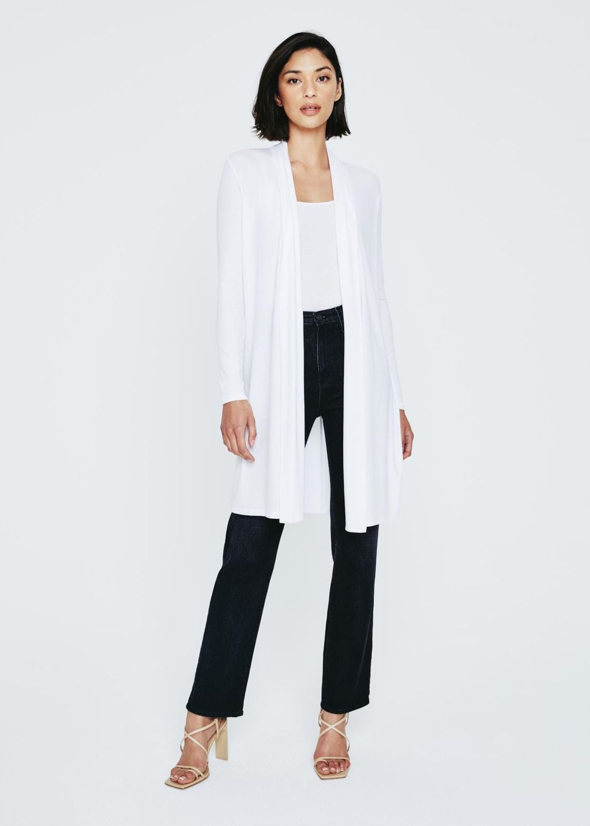 AG Sophie Extended Shawl Cardigan - True White