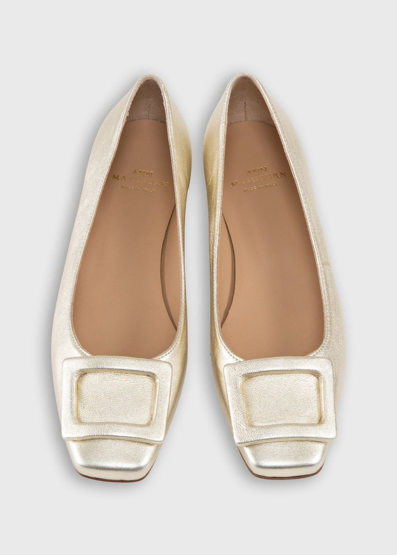 ANN MASHBURN Buckle Shoe in Platino Leather