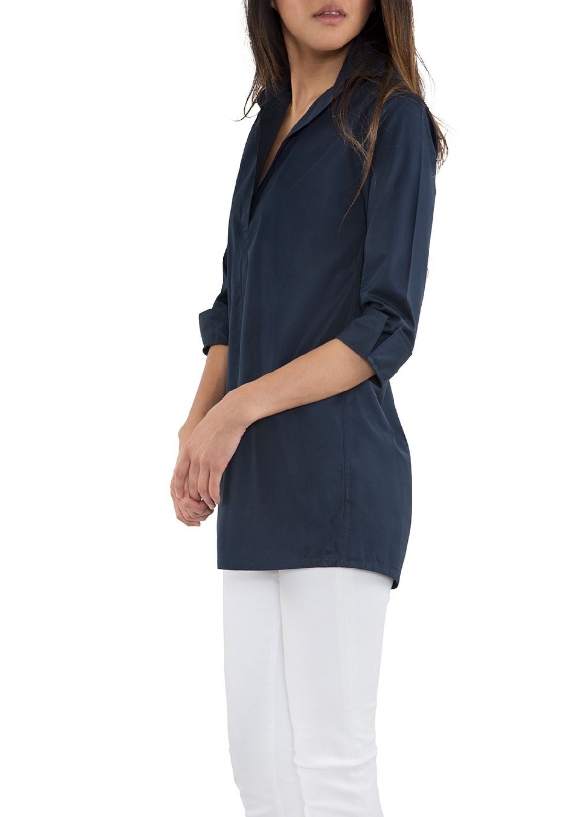 ANN MASHBURN Designer Tunic in Navy Poplin