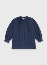 ANN MASHBURN Frill Liya Shirt Jacket - Navy
