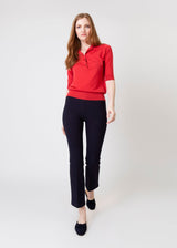 ANN MASHBURN Natasha Polo Sweater - Rose Water