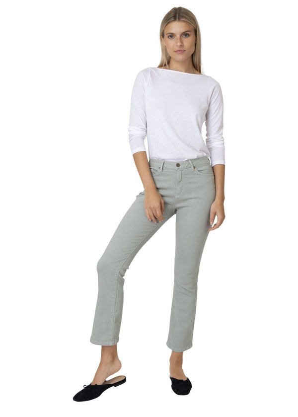 ANN MASHBURN Sage Stretch Flare Crop Jean
