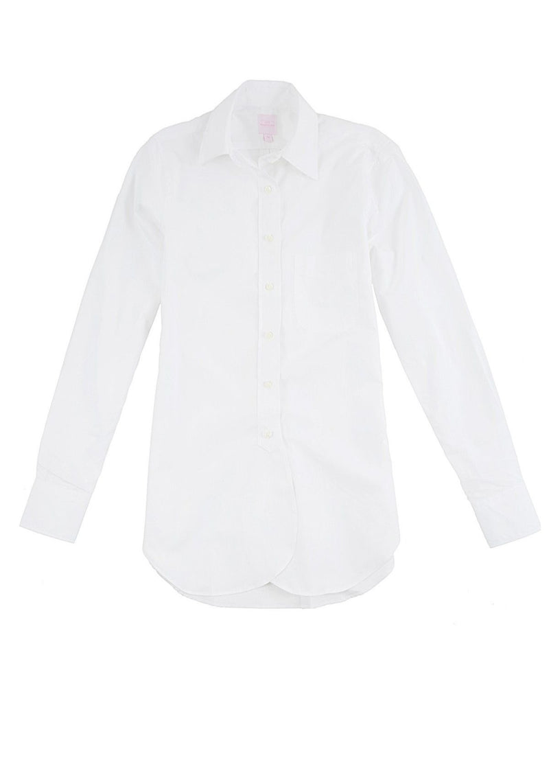 ANN MASHBURN Boyfriend Shirt in White Poplin