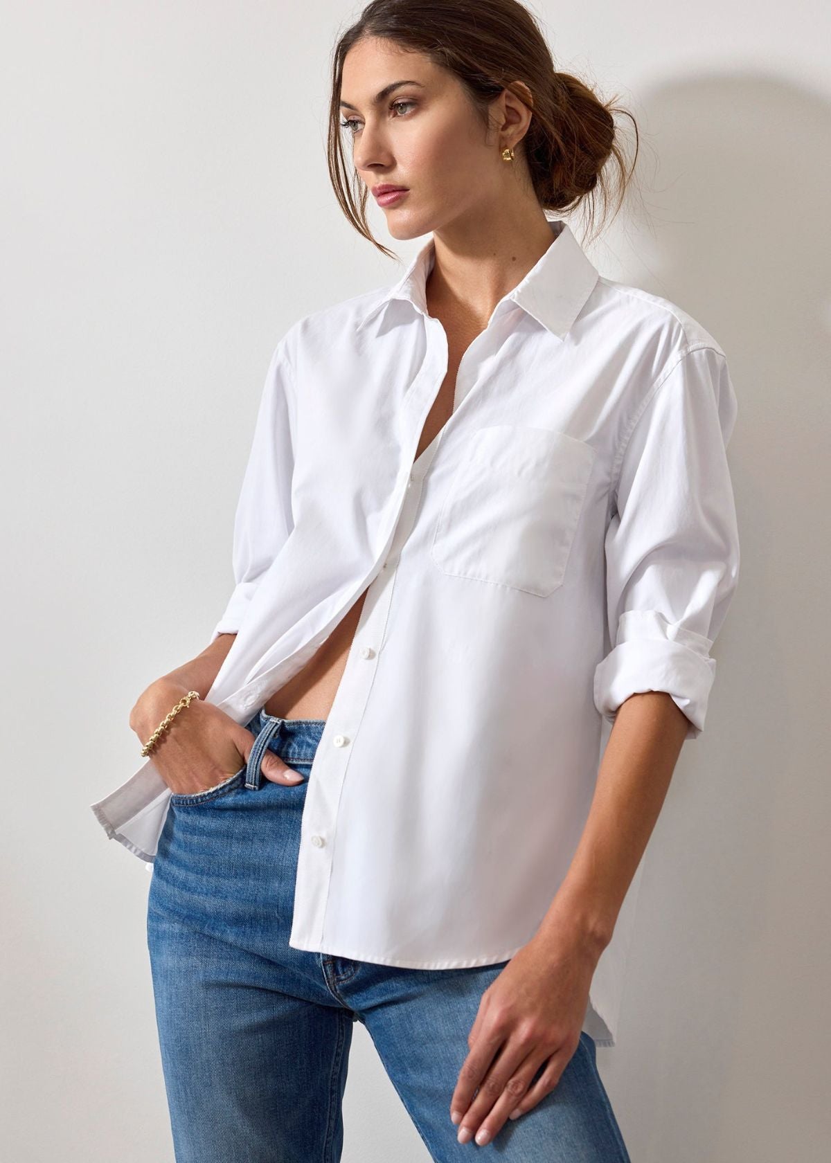 BROCHU WALKER Everyday Shirt in Salt White