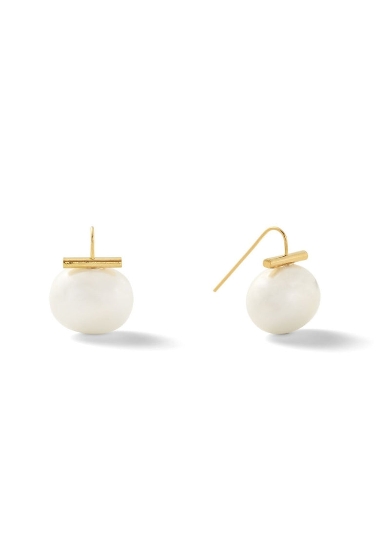 CATHERINE CANINO Classic Large Pebble Pearl Earring