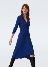 DVF Lilac Matte Jersey Dress - Royal Blue