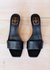 EMERSON FRY Wide Strap Mule - Black Leather